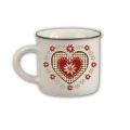 Porzellan Espresso-Tasse Herz rot