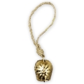 Glücksglocke gold mit Naturkordel Herzmotiv 3,5cm